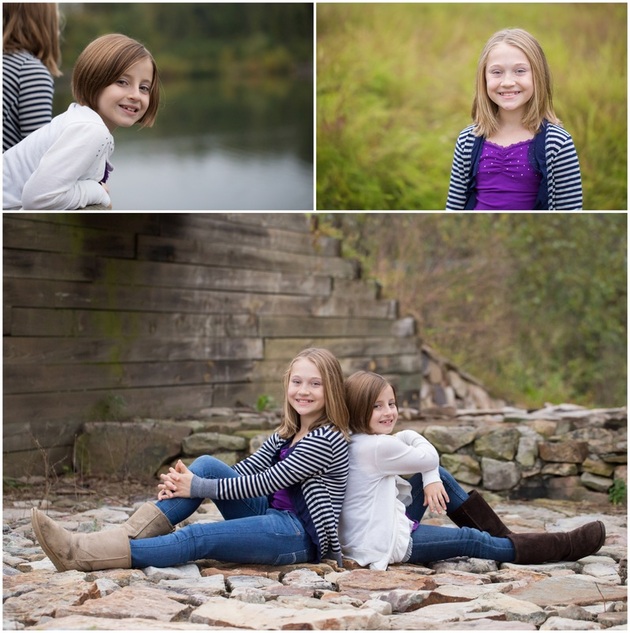 sisters, sibling photograph, girls sitting back to back | Midlothian Family Photographer