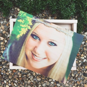 wood image box with picture cover senior portraits