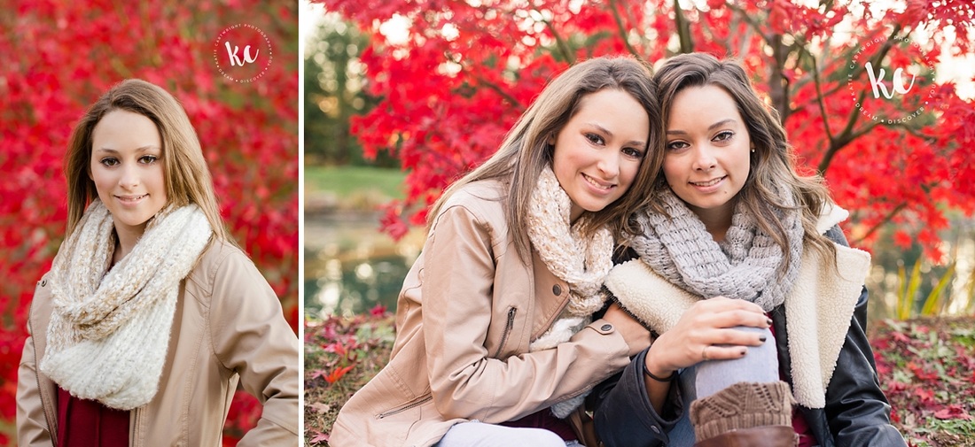 Fall Portraits Red Tree Sisters