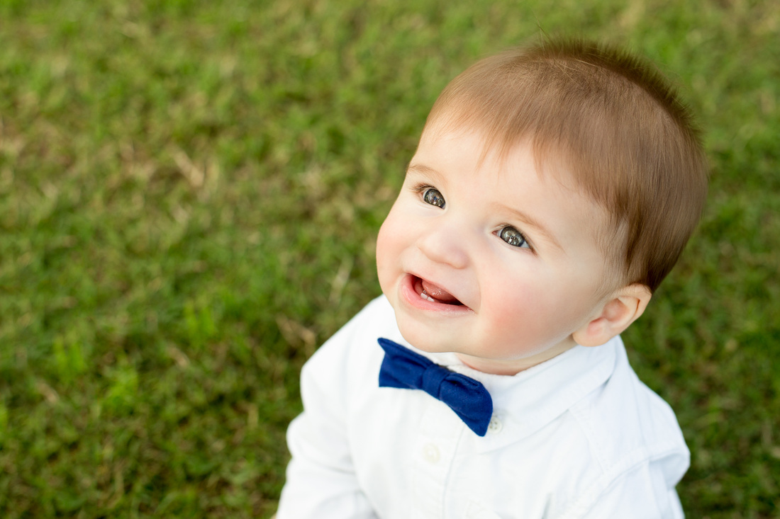 baby boy with blue bowtie