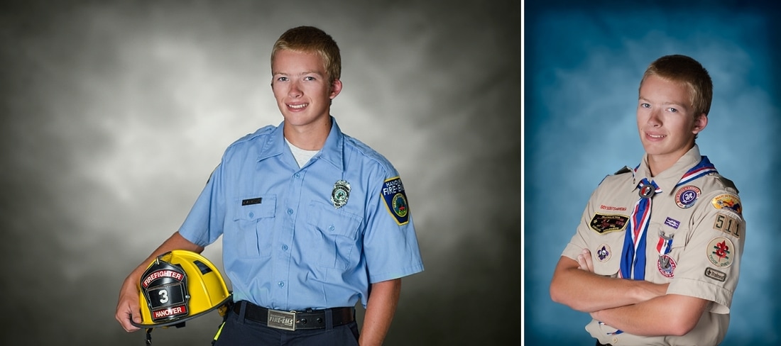 senior portraits for Hanover Fire EMS Boy Scouts
